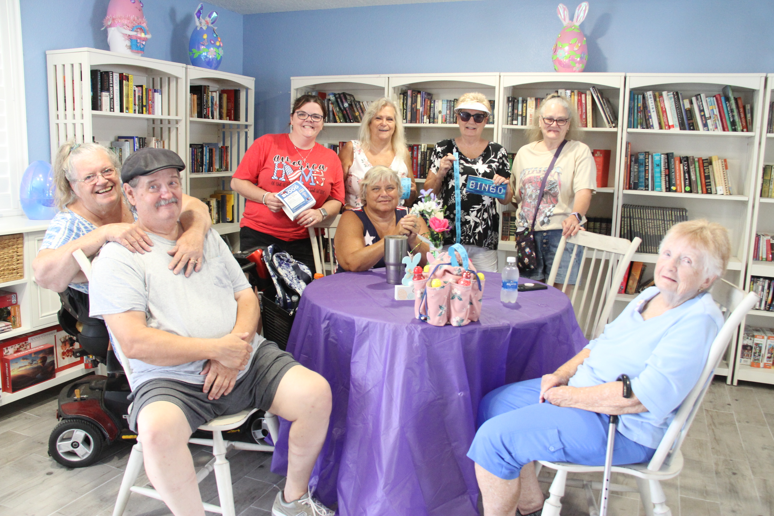 Some members of Palm Tree Acres HOA, Social Committee and Just Kraft'n gather for a group photo before the activities begin. 