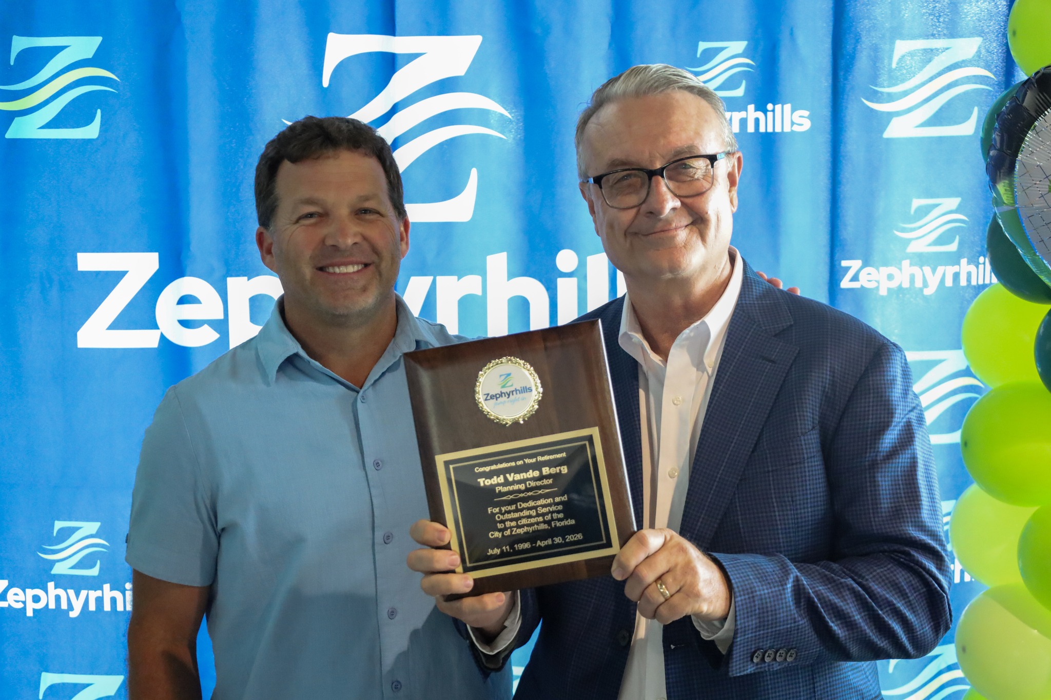 CITY OF ZEPHYRHILLS Todd Vande Berg Retires